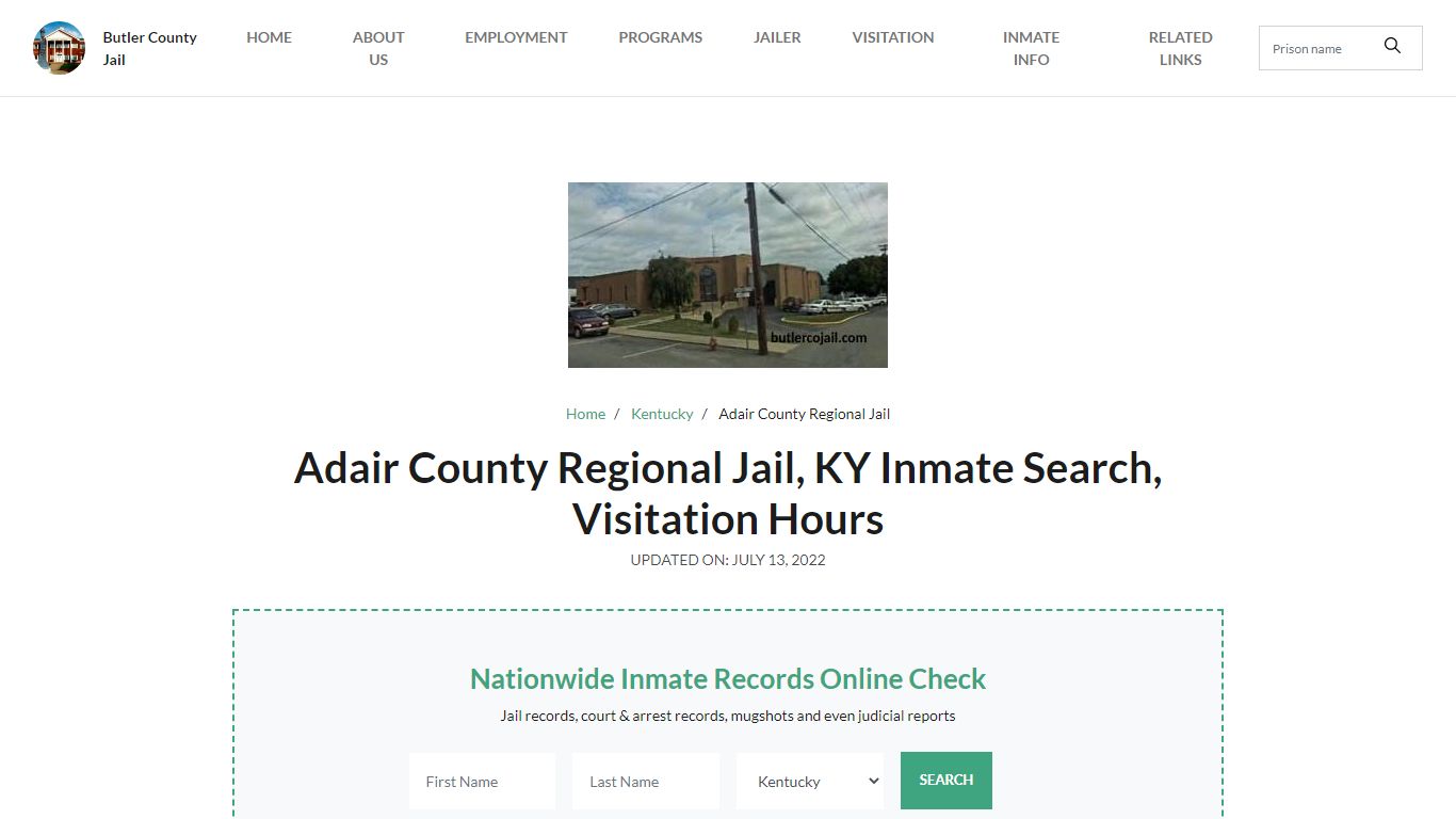 Adair County Regional Jail, KY Inmate Search, Visitation Hours