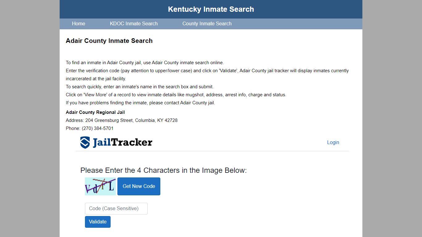 Adair County Inmate Search